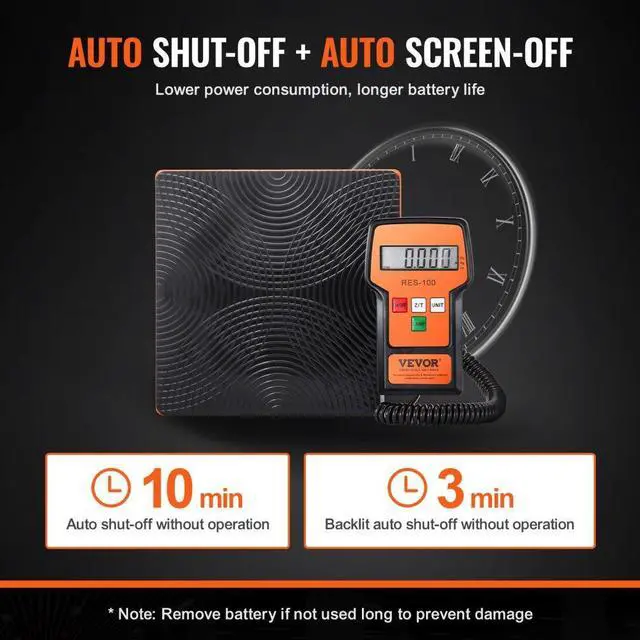 Alt view image 5 of 14 - VEVOR Refrigerant Scale 220 LBS HAVC Charging Recovery Freon Scale, with Wired Remote Control, 5g High Precision Electronic Digital Recovery Weight Scale with Case and Dry Battery