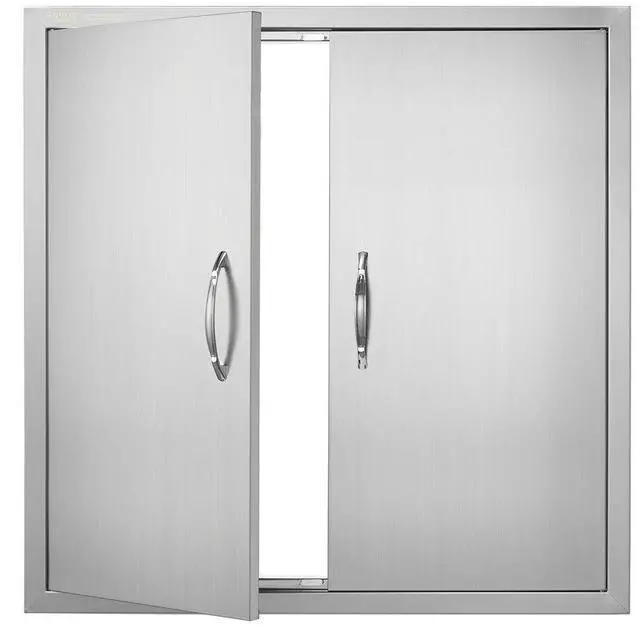 Main image of VEVOR BBQ Access Door, 31W x 31H Inch Double Outdoor Kitchen Door, Stainless Steel Flush Mount Door, Wall Vertical Door with Handles, for BBQ Island, Grilling Station, Outside Cabinet