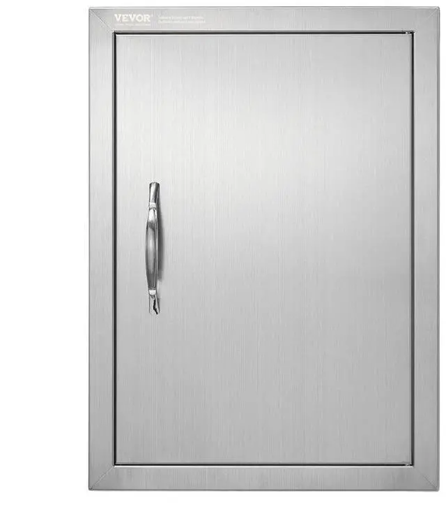 Main image of VEVOR BBQ Access Door, 16W x 22H Inch Single Outdoor Kitchen Door, Stainless Steel Flush Mount Door, Wall Vertical Door with Handle, for BBQ Island, Grilling Station, Outside Cabinet