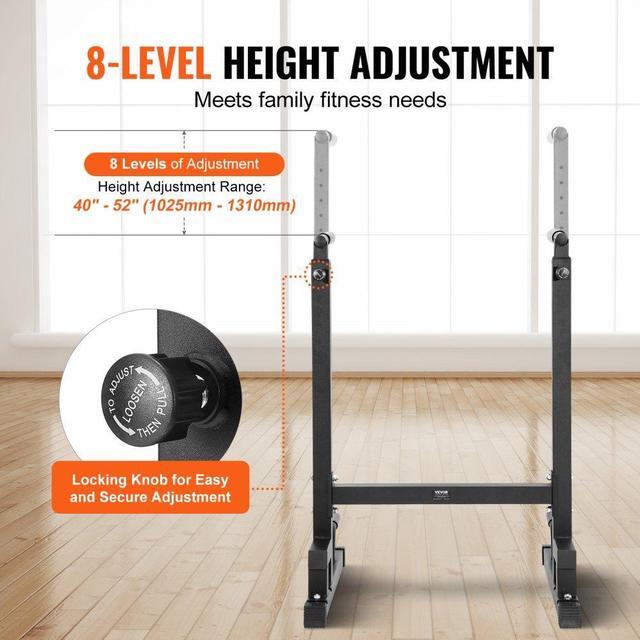 Alt view image 3 of 7 - VEVOR Dip Bar, 500 lbs Capacity, Heave Duty Dip Stand Station with Adjustable Height, Fitness Workout Dip Bar Station Stabilizer Parallette Push Up Stand, Parallel Bars for Strength Training Home Gym