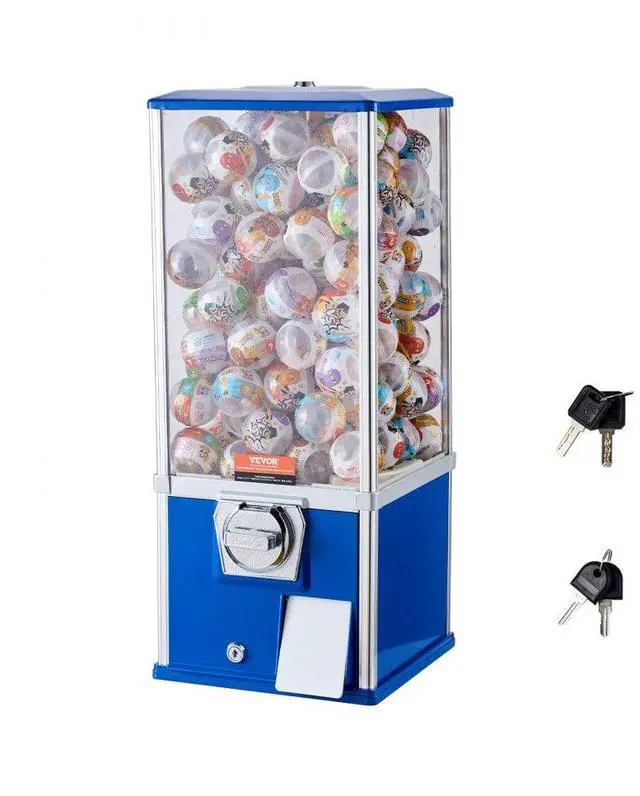 Main image of VEVOR 25"H Gumball Machine Vending Coin Bank Vintage Gumballs Dispenser PS Bule