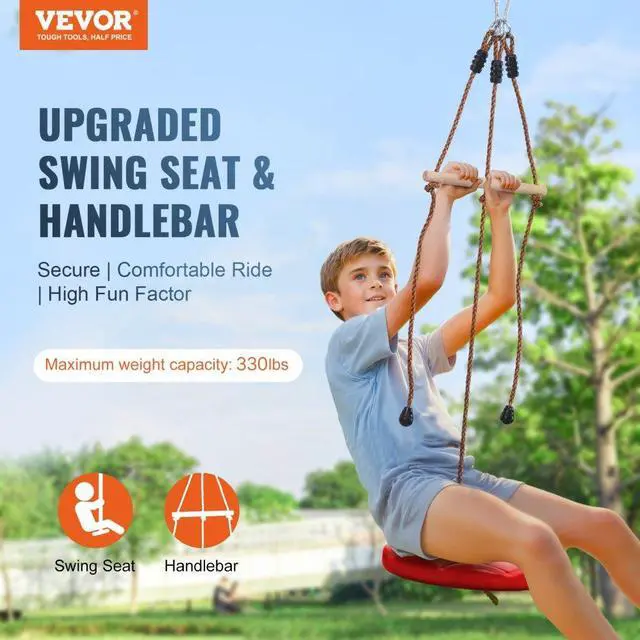 Alt view image 3 of 8 - VEVOR Zipline Kit for Kids and Adult  65 ft Zip Line Kits Up to 500 lb  Backyard Outdoor Quick Setup Zipline  Playground Entertainment with Zipline  Nylon Safety Harness  Seat  and Handlebar