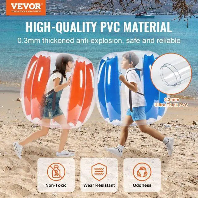 Alt view image 2 of 7 - VEVOR Inflatable Bumper Balls 2-Pack, 3FT/0.9M Body Sumo Zorb Balls for Kids & Teens, Durable PVC Human Hamster Bubble Balls for Outdoor Team Gaming Play, Bumper Bopper Toys for Playground, Yard, Par