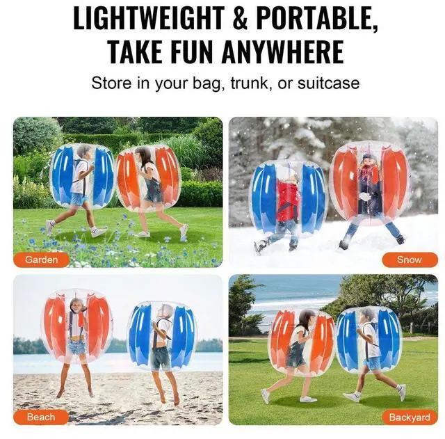 Alt view image 6 of 7 - VEVOR Inflatable Bumper Balls 2-Pack, 3FT/0.9M Body Sumo Zorb Balls for Kids & Teens, Durable PVC Human Hamster Bubble Balls for Outdoor Team Gaming Play, Bumper Bopper Toys for Playground, Yard, Par