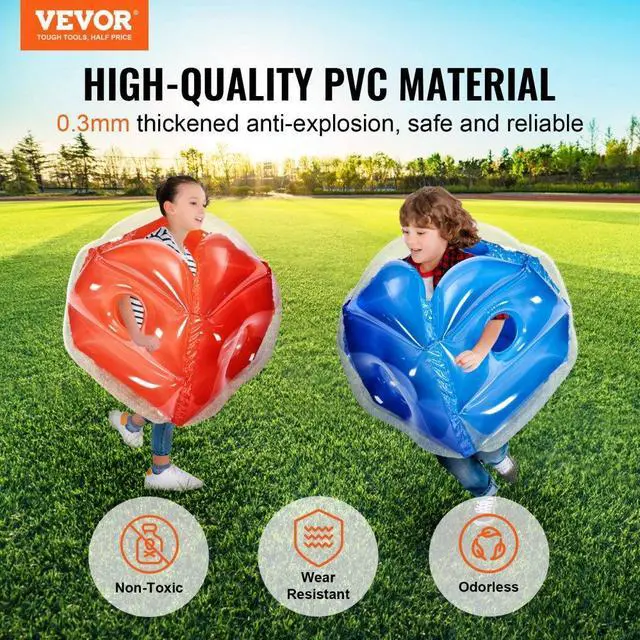 Alt view image 2 of 7 - VEVOR Inflatable Bumper Balls 2-Pack, 2FT/0.6M Body Sumo Zorb Balls for Kids, Durable PVC Human Hamster Bubble Balls for Child Outdoor Team Gaming Play, Bumper Bopper Toys for Playground, Yard, Park