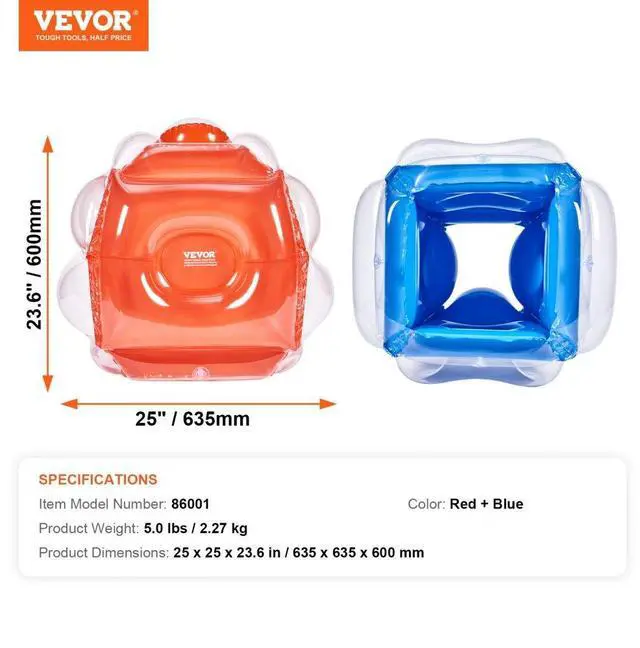 Alt view image 7 of 7 - VEVOR Inflatable Bumper Balls 2-Pack, 2FT/0.6M Body Sumo Zorb Balls for Kids, Durable PVC Human Hamster Bubble Balls for Child Outdoor Team Gaming Play, Bumper Bopper Toys for Playground, Yard, Park