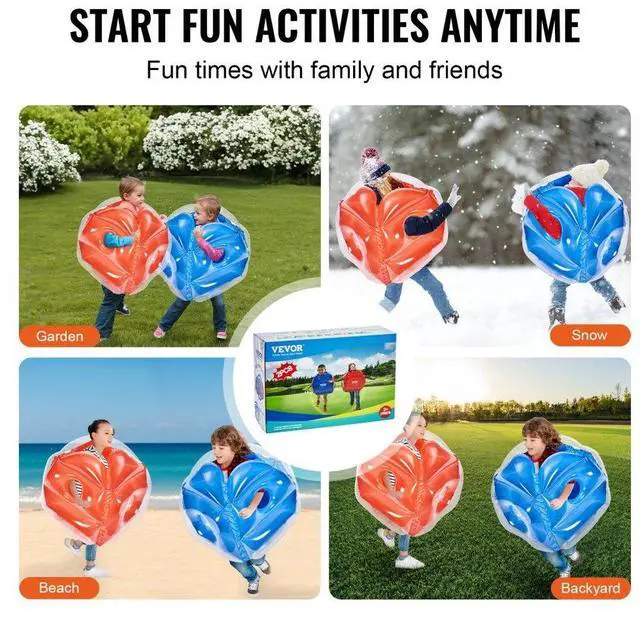 Alt view image 6 of 7 - VEVOR Inflatable Bumper Balls 2-Pack, 2FT/0.6M Body Sumo Zorb Balls for Kids, Durable PVC Human Hamster Bubble Balls for Child Outdoor Team Gaming Play, Bumper Bopper Toys for Playground, Yard, Park