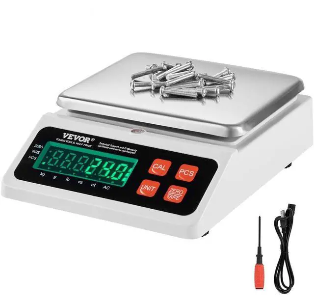 Main image of VEVOR Industrial Counting Scale, 10 kg x 0.1 g, Digital Scale for Parts and Coins, g/kg/lb/oz/ct Units, Electronic Gram Scale Inventory Counting Scale Kitchen Jewelry Counting Scale with LED Screen