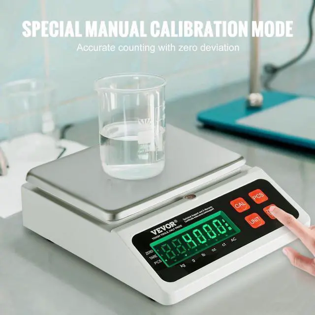 Alt view image 6 of 7 - VEVOR Industrial Counting Scale, 10 kg x 0.1 g, Digital Scale for Parts and Coins, g/kg/lb/oz/ct Units, Electronic Gram Scale Inventory Counting Scale Kitchen Jewelry Counting Scale with LED Screen