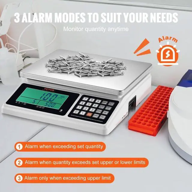 Alt view image 5 of 7 - VEVOR Industrial Counting Scale, 30 kg x 1 g, Digital Scale for Parts and Coins, g/kg/lb Units, Electronic Gram Scale Inventory Counting Scale Kitchen Jewelry Scale with RS232 Port and LCD Screen