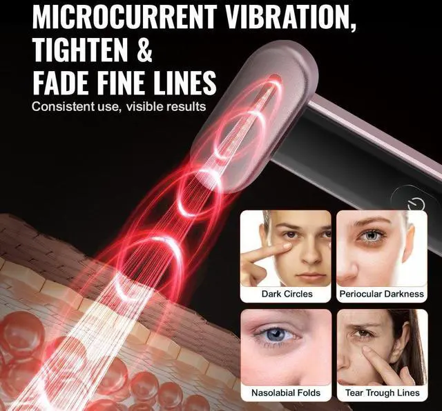 Alt view image 4 of 7 - VEVOR Red Light Therapy Wand for Face and Neck, 3-in-1 LED Facial Wand Red Light Therapy Device with Heating Therapy| Vibrating Facial Massage, Portable LED Beauty Wand