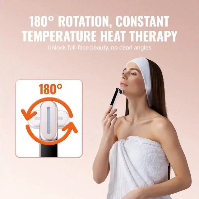 Alt view image 5 of 7 - VEVOR Red Light Therapy Wand for Face and Neck, 3-in-1 LED Facial Wand Red Light Therapy Device with Heating Therapy| Vibrating Facial Massage, Portable LED Beauty Wand