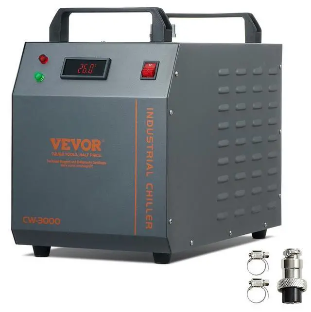 Main image of VEVOR  Industrial Water Chiller, CW-3000, 80W Air-Cooled Industrial Water Cooler Cooling System with 12 L Water Tank Capacity 12 L/min Maximum Flow Rate, for Laser Engraving Machine Cooling Machine