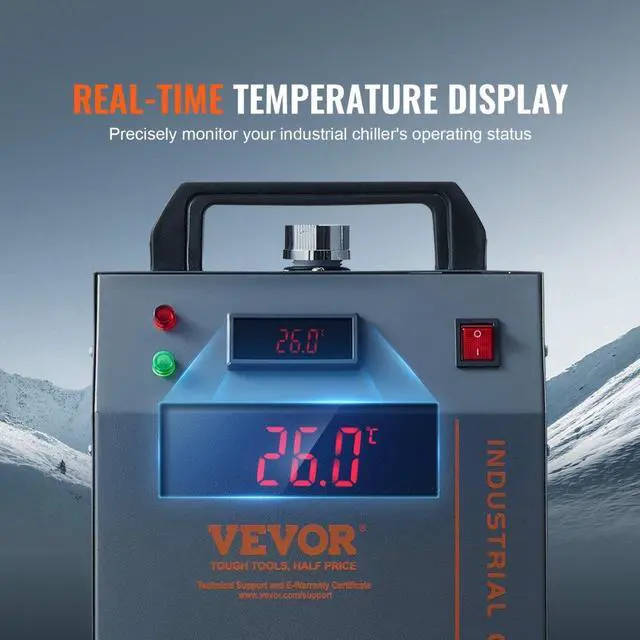 Alt view image 5 of 7 - VEVOR  Industrial Water Chiller, CW-3000, 80W Air-Cooled Industrial Water Cooler Cooling System with 12 L Water Tank Capacity 12 L/min Maximum Flow Rate, for Laser Engraving Machine Cooling Machine