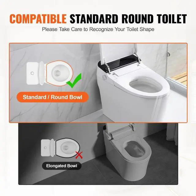 Alt view image 3 of 7 - VEVOR Raised Toilet Seat, 3.5" Height Raised, 300 lbs Weight Capacity, for Standard Round Toilet, Aluminum Handrail, with EVA Armrest Padding, for Elderly, Handicap, Patient, Pregnant, Medical