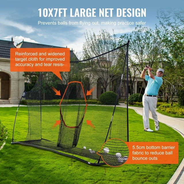 VEVOR 10.8x7ft Golf Practice Hitting Net Indoor Personal Driving Range ...