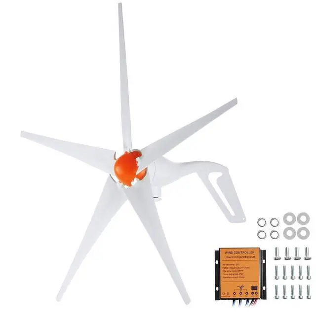 Main image of VEVOR 500W Wind Turbine Generator, 12V Wind Turbine Kit, 5-Blade Wind Power Generator with MPPT Controller, Adjustable Windward Direction & 2.5m/s Start Wind Speed, Suitable for Home, Farm, RVs, Boats