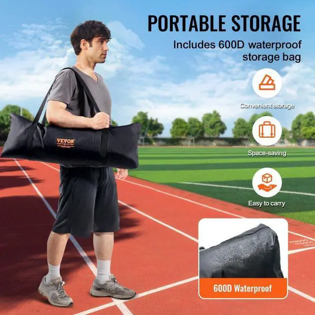 Alt view image 5 of 7 - VEVOR Barricade Backstop Net, 12x9 ft Ball Sports Barrier Netting, Portable Practice Equipment with Carry Bag, Protection Screen for Baseball Softball Lacrosse Soccer Hockey Training, for Backyard