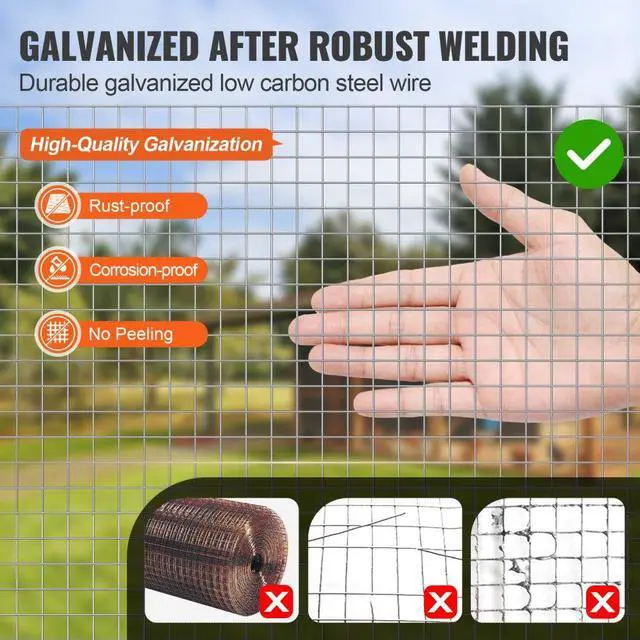 Alt view image 3 of 7 - VEVOR Hardware Cloth, 1/2 inch 48in x 50 ft 19 Gauge, Hot Dipped Galvanized Wire Mesh Roll, Chicken Wire Fencing, Wire Mesh for Rabbit Cages, Garden, Small Rodents