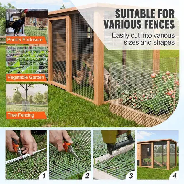 Alt view image 5 of 7 - VEVOR Hardware Cloth, 1/2 inch 48in x 50 ft 19 Gauge, Hot Dipped Galvanized Wire Mesh Roll, Chicken Wire Fencing, Wire Mesh for Rabbit Cages, Garden, Small Rodents