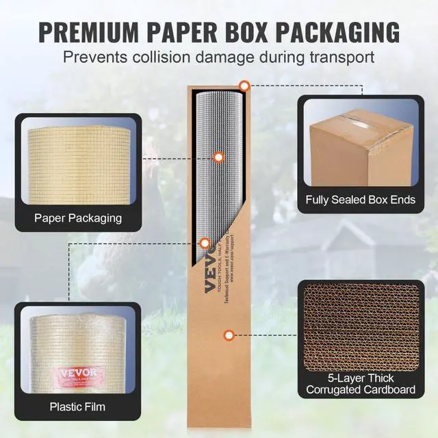 Alt view image 6 of 14 - VEVOR Hardware Cloth, 1/4 inch 48in x 50 ft 23 Gauge, Hot Dipped Galvanized Wire Mesh Roll, Chicken Wire Fencing, Wire Mesh for Rabbit Cages, Garden, Small Rodents