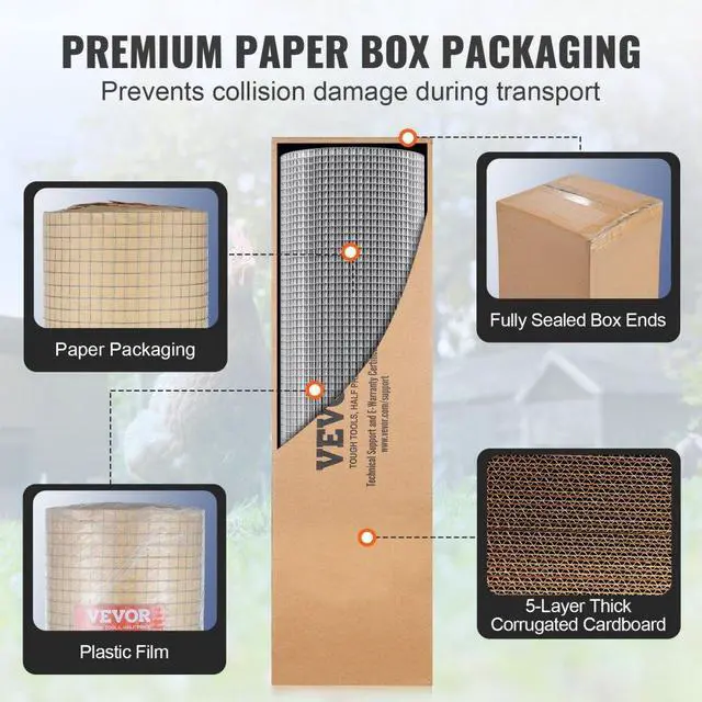 Alt view image 6 of 7 - VEVOR Hardware Cloth, 1/2 inch 36in x 100 ft 19 Gauge, Hot Dipped Galvanized Wire Mesh Roll, Chicken Wire Fencing, Wire Mesh for Rabbit Cages, Garden, Small Rodents