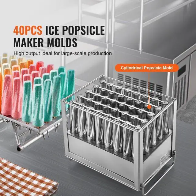 Alt view image 2 of 7 - VEVOR  Commercial Popsicle Molds 40PCS Cylindrical Ice Pop Molds Stainless Steel