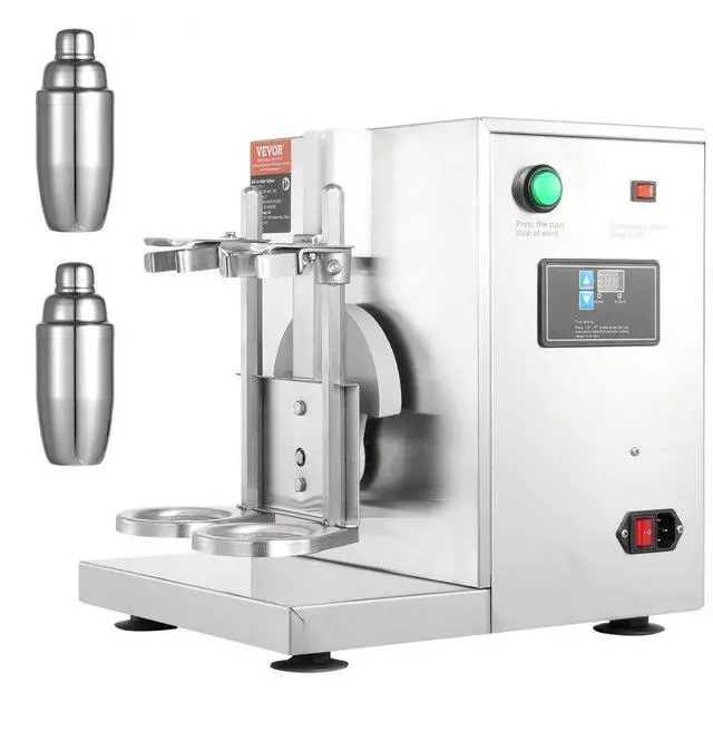 Main image of VEVOR  Milkshake Maker Machine, 120W Commercial Milk Tea Shaker Machine, Double Head Milk Shake Mixer Machine, 0-180s Adjustable Milkshake Blender, with 750 ml Stainless Steel Cup, for Milk Tea Store