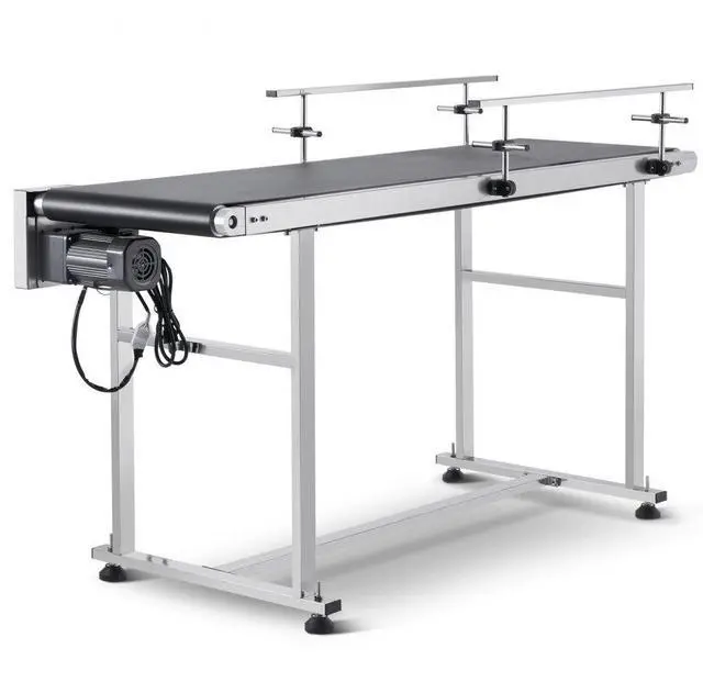 Main image of VEVOR  Belt Conveyor, 59 x 15.7 inch Conveyor Table, Heavy Duty Stainless Steel Motorized Belt Conveyor for Inkjet Coding Applications Powered PVC Belt Anti-Static Adjustable Speed (Double Guardrail)