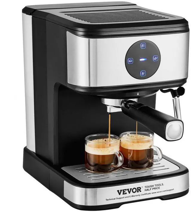 Alt view image 2 of 14 - Espresso Machine, 15 Bar Coffee and Espresso Maker with Milk Frother Steam Wand, Professional Semi-Automatic Cappuccino Latte Machine with Touch Screen & Removable Water Tank, NTC Control System