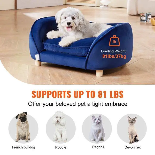 Alt view image 3 of 7 - VEVOR Pet Sofa Dog Couch for Medium-Sized Dogs and Cats Dog Sofa Bed 81 lbs