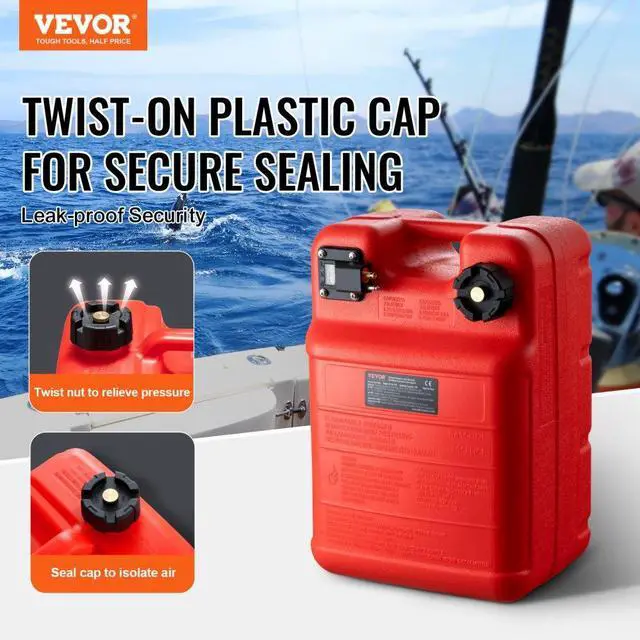 Alt view image 2 of 7 - VEVOR Marine Fuel Tank, 6.34 Gallon/24L, Portable Boat Fuel Gas Tank for Outboard Engine Boats, Plastic Outboard Marine Boat Fuel Tank with Hose, Easy to Carry for Yacht, Fishing Boat, Deck Boat, Red