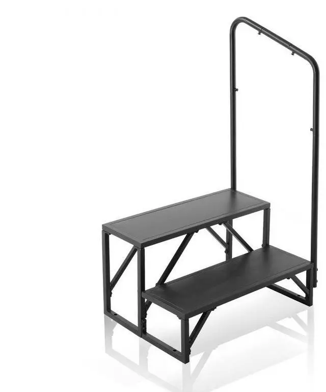 Main image of VEVOR RV Steps, 2-Step RV Stairs, 440 LBS Load Capacity, Thickened Carbon Steel, With Handrail, Non-Slip Steps for Safe Entry and Exit, Suit for RV, Trailer, Camper Steps