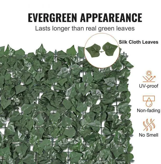 Alt view image 2 of 7 - VEVOR Ivy Privacy Fence, 96 x 72 in Artificial Green Wall Screen, Greenery Ivy Fence with Strengthened Joint, Faux Hedges Vine Leaf Decoration for Outdoor Garden, Yard, Balcony, Patio Decor