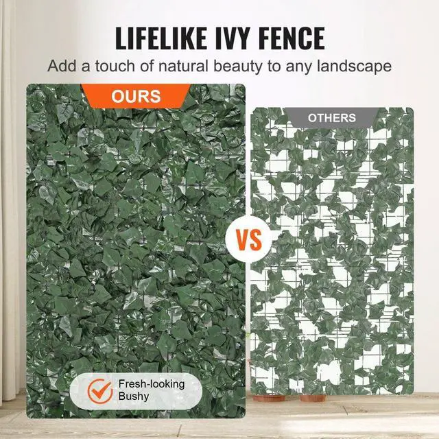 Alt view image 4 of 7 - VEVOR Ivy Privacy Fence, 96 x 72 in Artificial Green Wall Screen, Greenery Ivy Fence with Strengthened Joint, Faux Hedges Vine Leaf Decoration for Outdoor Garden, Yard, Balcony, Patio Decor