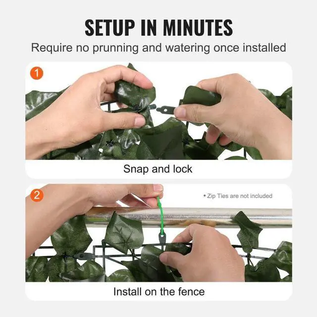 Alt view image 5 of 7 - VEVOR Ivy Privacy Fence, 96 x 72 in Artificial Green Wall Screen, Greenery Ivy Fence with Strengthened Joint, Faux Hedges Vine Leaf Decoration for Outdoor Garden, Yard, Balcony, Patio Decor