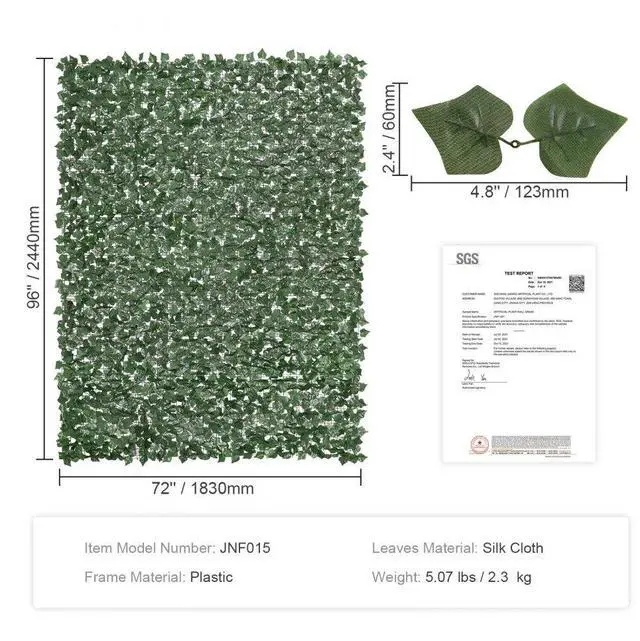 Alt view image 7 of 7 - VEVOR Ivy Privacy Fence, 96 x 72 in Artificial Green Wall Screen, Greenery Ivy Fence with Strengthened Joint, Faux Hedges Vine Leaf Decoration for Outdoor Garden, Yard, Balcony, Patio Decor