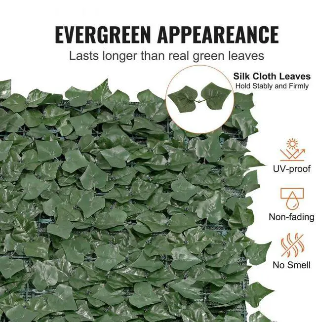 Alt view image 2 of 7 - VEVOR Ivy Privacy Fence, 59 x 158in Artificial Green Wall Screen, Greenery Ivy Fence w/ Mesh Cloth Backing and Strengthened Joint, Faux Hedges Vine Leaf Decoration for Outdoor Garden, Yard, Balcony