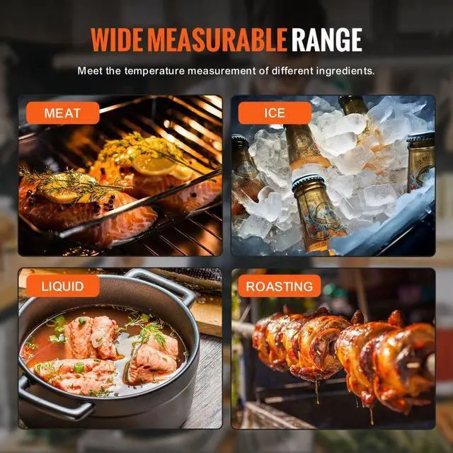 Alt view image 6 of 7 - VEVOR Grillers Instant Read Meat Thermometer for Grill and Cooking, Best Waterproof Ultra Fast Thermometer with Backlight & Calibration, Digital Food Probe for Kitchen, Outdoor Grilling and BBQ