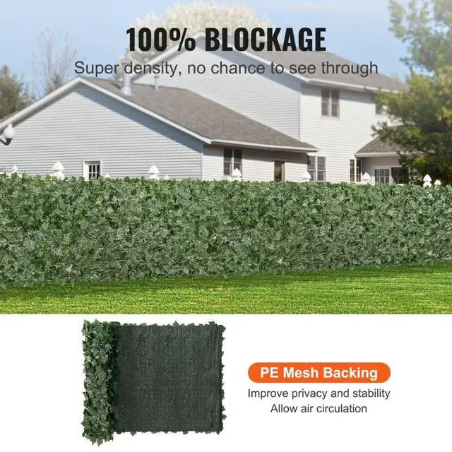 Alt view image 3 of 7 - VEVOR 39"x98" Artificial Faux Ivy Leaf Privacy Fence Screen with Mesh Cloth Backing