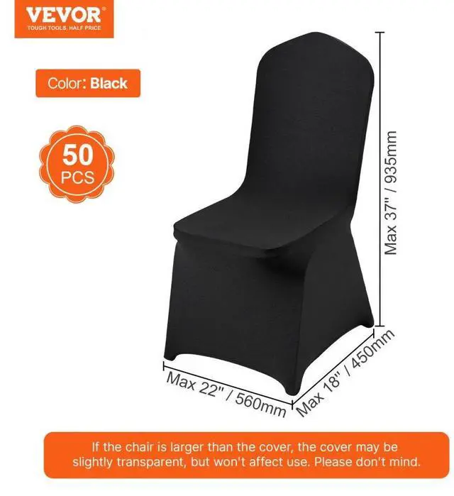 Alt view image 7 of 7 - VEVOR Stretch Spandex Folding Chair Covers, Universal Fitted Chair Cover, Removable Washable Protective Slipcovers, for Wedding, Holiday, Banquet, Party, Celebration, Dining (50PCS Black)