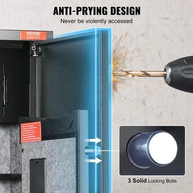 Alt view image 5 of 14 - VEVOR  5 Rifles Gun Safe, Rifle Safe with Digital Keypad & Lock, Gun Storage Cabinet with Built-in Storage Locker, Removable Storage Shelf for Home Long Gun and Pistols