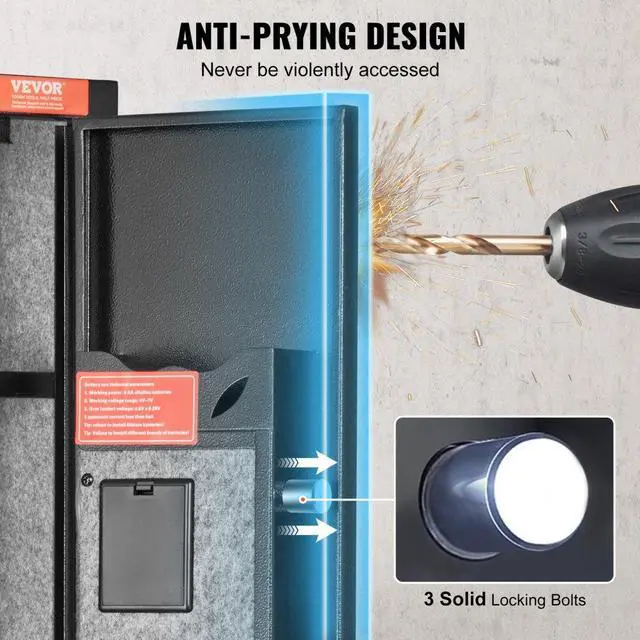 Alt view image 5 of 7 - VEVOR  2 Rifles Gun Safe, Rifle Safe with Lock & Digital Keypad, Quick Access Gun Storage Cabinet with Removable Shelf, Pistol Rack, Rifle Cabinet for Home Rifle and Pistols