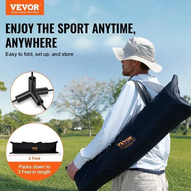 Alt view image 2 of 7 - VEVOR Badminton Net, Height Adjustable Volleyball Net, 20ft Wide Foldable Pickleball Net, Portable Tennis Net Set with Poles, Stand, Bag, Rackets, Nylon Shuttlecocks, Kid Backyard Indoor Outdoor Use