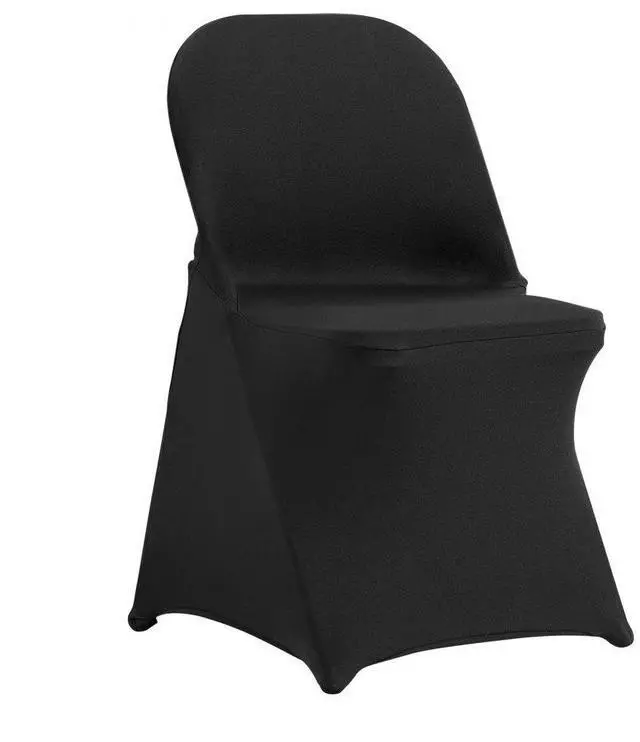 Main image of VEVOR Stretch Spandex Folding Chair Covers, Universal Fitted Chair Cover, Removable Washable Protective Slipcovers, for Wedding, Holiday, Banquet, Party, Celebration, Dining (50PCS Black)