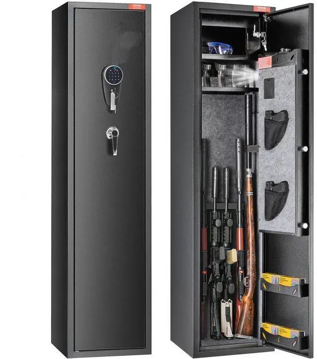 Main image of VEVOR  6 Rifles Gun Safe, Rifle Safe with Digital Keypad & Lock, Gun Storage Cabinet for Shotguns with Built-in Storage Locker, Removable Storage Shelf for Home Long Gun and Pistols
