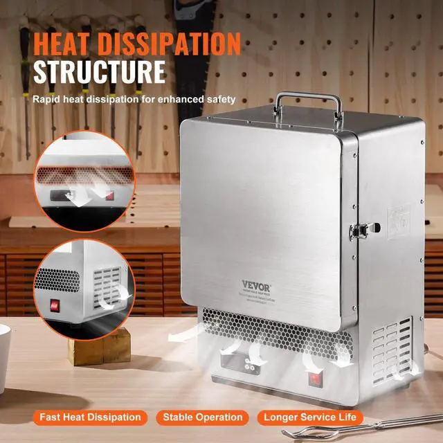 Alt view image 5 of 7 - VEVOR  Electric Kiln, 1500W Electric Melting Furnace, Max Temperature 2192/1200, Stainless Steel Electric Furnace for Wax Casting, Metal Clay DIY, Metal Tempering , Glazing on Pottery