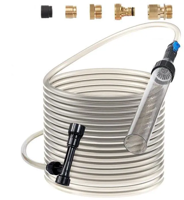 Main image of VEVOR Aquarium Vacuum Gravel Cleaner, 50 ft PVC Hose Fish Tank Vacuum Gravel Cleaner, Siphon Fish Tank Cleaner Vacuum, 3 Types of Brass Adapters, for Fish Tank Cleaning Gravel & Sand