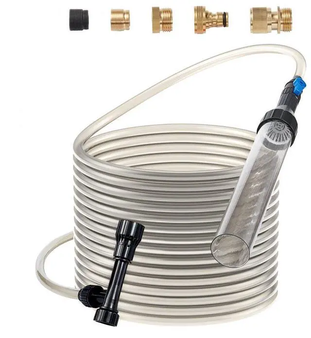 Main image of VEVOR Aquarium Vacuum Gravel Cleaner, 30ft PVC Hose Fish Tank Vacuum Gravel Cleaner, Siphon Fish Tank Cleaner Vacuum, 3 Types of Brass Adapters, for Fish Tank Cleaning Gravel & Sand