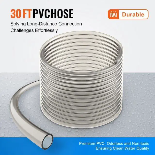 Alt view image 5 of 7 - VEVOR Aquarium Vacuum Gravel Cleaner, 30ft PVC Hose Fish Tank Vacuum Gravel Cleaner, Siphon Fish Tank Cleaner Vacuum, 3 Types of Brass Adapters, for Fish Tank Cleaning Gravel & Sand